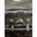 Fossil  Black Leather Zip Hobo Shoulder Bag Front Double Buckle Flap Pocket Photo 3