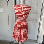Kate Spade  chevron red striped high neck fit‎ flare summer dress size small Photo 1