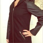 Jolt Faux Leather Sleeve Parka Hooded Womens Large Wool Blend Peacoat Photo 1