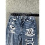 American Eagle  Jeans Women 0 Distressed Plaid‎ Patch Frayed Denim Pants Photo 2