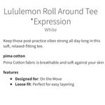 Lululemon Roll Around Tee Expression White Shirt Workout Tank Photo 9