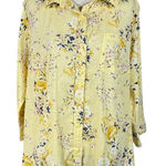 Karen Scott  1X-Large Top Floral Swiss Dots Button-Up 3/4 Sleeves Lightweight Photo 0