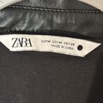 ZARA  Women's Shiny Black Leather Dress Photo 2