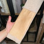 Anthropologie Veda x Reformation cashmere lamb leather sweater beige suede crewneck ribbed Photo 4