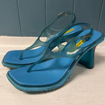 Melissa Do Brasil Y2K Blue Jelly Thong Sandals Heels Platform Size 6 USA Photo 0