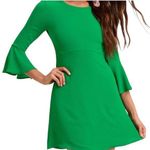 Lulus KELLY GREEN CENTER OF ATTENTION BOHO Bell Sleeve Mini Flared Dress S Photo 0