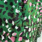 Topshop flutter sleeve bias cut mini dress in green & pink leopard print size 2 Photo 8