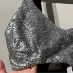 ZARA Silver Sequin cropped top Photo 2