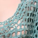 Lane Bryant Boxy Crochet Beach Cover Top Sz 18 Turquoise Drop Short Sleeve Photo 4