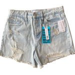 Ymi  High Rise Mom Fit Shorts Distressed Denim 100% Cotton‎ Light Wash
Size 7/28 Photo 0