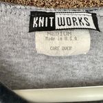 Knit Works Vintage Gray Ribbed Baby Tee Y2K Minimalist Style Medium Photo 2