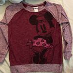 Disney Parks Minnie Kiss Lightweight Sweater Women's Size Small Maroon Heathered Photo 0