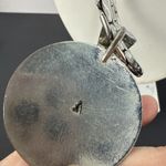 Whiting & Davis  Silvertone Pendant with Faux Turquoise on 24 Inch Link Chain Photo 3