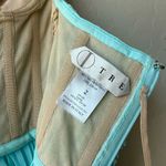 Tre by Natalie Rasabei Blouse Strapless Plisse Bustier Top Blue Size 2 Photo 5