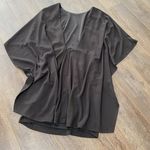 Lulus Womens Black Size Large Dress Butterfly Sleeves Open Backside  Photo 6