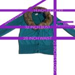 CAbi TEA ROOM TEAL KNIT W/BROWN FAUX FUR DETACHABLE COLLAR CARDIGAN SWEATER (XS) Photo 9