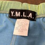 Vintage Y2K Shiny Iridescent Shorts Green Gold Stretchy Pull On Biker 90's Size M Photo 2