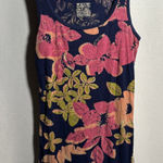 Mossimo Supply Co Tank Top L Floral Blue Pink Long Lean Ribbed Fairy Grunge 00s Size L Photo 0