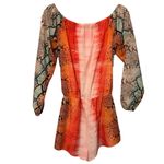 Lovers + Friends Carmella Aztec Python Off Shoulder Long Sleeve Romper Small Photo 9