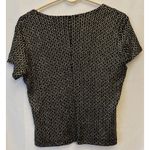 Ronni Nicole by Ouida Blouse Womens M Black Silver Metallic Glitter Cropped Y2K Size M Photo 3