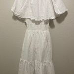 ZARA White Swiss Dot Ruffled Maxi Dress Size Small Fairy Bohemian Photo 4