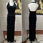 Scott McClintock 2000 Millennium Black Velvet Column Halter Dress 10 Photo 1