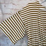 Urban Outfitters romper shorts big sleeves deep v neck mustard white stripe Photo 2