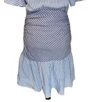Cinq à Sept Cinq A Sept Asher Blue and White Striped Shirt  Dress | Size 4 Photo 6