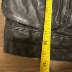 Vtg IOU leather toggle zipper black leather jacket size 6 bikercore fall mobwife Photo 6