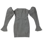 Naked Wardrobe Gingham The Statement Cocktail Dress Castlecore Sleeve Small NWT Photo 3
