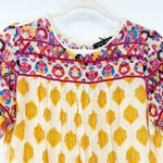 Anthropologie Tanvi Kedia Summer Boho Hippie Caltha Shift Dress Size M Maize Photo 3