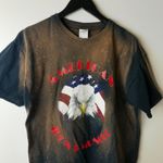Bleached American Iron & Muscle T Shirt Vintage Y2K Brown Black Large L USA Logo Photo 4