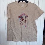 Ariat Real Moo Short Sleeve T-Shirt Cream Size L Photo 2