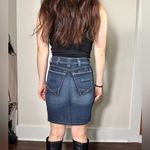 Yanuk Visionary Stitch Denim Skirt with Slit Size 6 Blue Photo 3