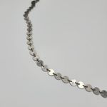 Silver Tone Flat Round Disc Linked Chains Layering Necklace Mod Disco Funky Photo 5