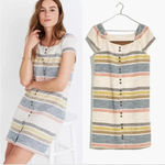 Madewell NWT  TextureThread Cap-Sleeve Dress Stripe XL 100% Cotton‎ 0224 Photo 1