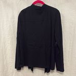 Andrea Jovine  Black Draped Cardigan Photo 2