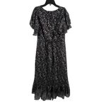 Mestiza Black Multicolored Metallic Silk Ruffled Wrap Party Dress Size 10 New Photo 6