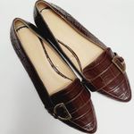 Ann Taylor Factory brown croco pointed toe flats size 6 Photo 0