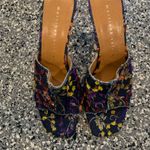 PRELOVED MARTINEZ VALERO DENIM FLORAL MULES Blue Size 8 Photo 1