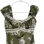 Inspired Hearts Green Floral Velvet Lace Sweetheart Midi Dress Size Small Photo 2