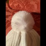 Bebe Stylish White Knit Beanie with Pom Pom Photo 2