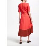 Boden Dress Womens 8 Peony Conker Wren Stretch Red ColorBlock Midi Fit N Flare Photo 8