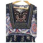 Anthropologie  Kindred Dress Womens Medium Blue Boho Paisley Maxi Embroidered Photo 3