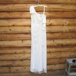 Mac Duggal  93735 Pearl Embellished Soft Tie One Shoulder Gown White Photo 5