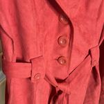 Cato  Women's Long Sleeve Jacket Button Up Tie Waist Faux Suede Orange Size Large Photo 2