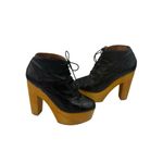 Ecote Platform Booties Womens 7 Black Leather Whimsigoth Grunge Witchy Wood Heel Photo 3