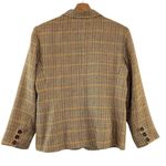 Orvis Multicolored Houndstooth Button Down Woven Silk Blazer Size 10 Photo 4