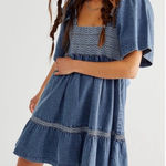 Free People Easy to Love Denim Mini Dress Photo 0