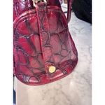 Elaine Turner Red Croc Embossed Genuine Leather Purse Shoulder Bag Satchel Tote Photo 8
